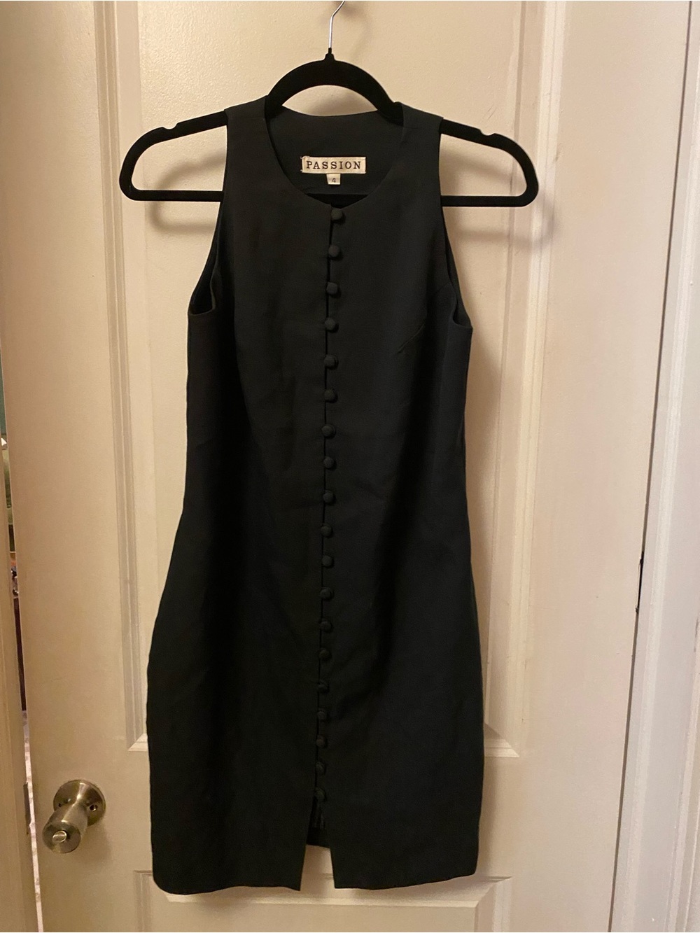 Black Sleeveless Button-Front Mini Dress